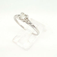 Load image into Gallery viewer, Pre-owned 0.34Ct Natural Diamond platinum Wedding Engagement Ring gift Size 7.25