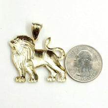 Load image into Gallery viewer, 10k yellow solid Gold lion full body Pendant charm Leo zodiac fine jewelry 4.8g