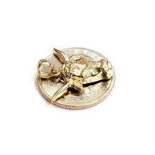 Load image into Gallery viewer, New 14k yellow Gold taurus bull head zodiac Pendant charm fine gift jewelry 3.7g