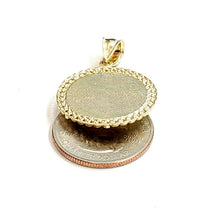 Load image into Gallery viewer, New 10k yellow gold round crown pendant charm fine jewelry gift diamond cut 4.2g