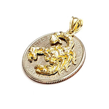 Load image into Gallery viewer, New 10k yellow gold scorpion Scorpio pendant charm zodiac sign fine jewelry 1.6g