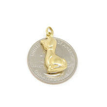 Load image into Gallery viewer, 14k yellow Gold hollow 3d dog full body Pendant charm jewelry fine gift pet 1.4g