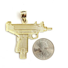Load image into Gallery viewer, New 10k yellow Gold solid Uzi machine gun Pendant charm fine jewelry unisex 8g