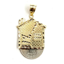 Load image into Gallery viewer, New 10k yellow gold trap house pendant charm diamond cut gift fine jewelry 5g