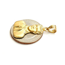 Load image into Gallery viewer, 14k yellow gold Jesus Malverde Narco saint Sinaloa pendant charm fine gift 2.2g