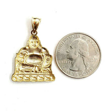 Load image into Gallery viewer, New 10k yellow gold buddha Buda Buddah pendant charm fine religious jewelry 2.7g