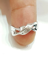 Load image into Gallery viewer, 14k white Gold solid woman's ring cubic zirconia size 7.5 fine gift jewelry