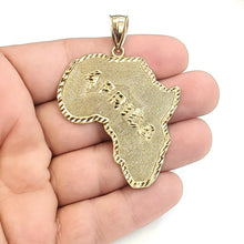 Load image into Gallery viewer, New 10k yellow gold Africa continent outline map pendant charm fine jewelry 11g