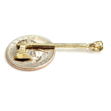 Load image into Gallery viewer, New 14k Yellow Gold 3D AXE Pendant charm tool fine jewelry 2.5g