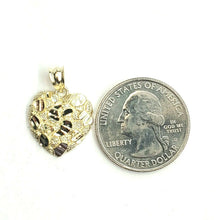 Load image into Gallery viewer, New 10k yellow gold nugget heart pendant charm fine gift for women jewelry 1.6g
