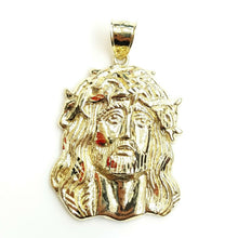 Load image into Gallery viewer, 10k yellow gold jesus face head pendant charm fine religious gift jewelry 8.2g