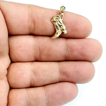 Load image into Gallery viewer, 14KT Yellow Gold Solid 3D Cowboy Boot Cowgirl Western Pendant Fine Jewelry 2.5g