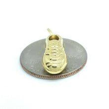 Load image into Gallery viewer, 14KT Yellow Gold Hollow 3D Classic Soccer Shoe Charm Pendant Fine Jewelry 1.5g