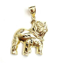 Load image into Gallery viewer, 10k yellow Gold bulldog full body Pendant charm diamond cut fine jewelry 6.5g