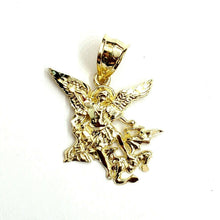 Load image into Gallery viewer, New 10k yellow gold saint Michael pendant charm fine religious gift jewelry 1.8g