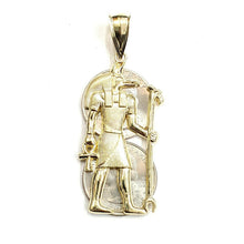 Load image into Gallery viewer, 10k yellow Gold Egypt jackal god Anubis holding Ankh Pendant fine jewelry 5.8g