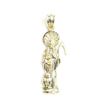 Load image into Gallery viewer, 10k yellow gold Santa muerte holy death Pendant fine gift jewelry unisex 1.4g