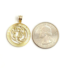 Load image into Gallery viewer, 10k yellow Gold cancer crab zodiac sign round Pendant charm fine jewelry 2.6g