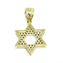 Load image into Gallery viewer, 14k yellow gold star of David Israel pendant cubic zirconia fine jewelry 1.7g