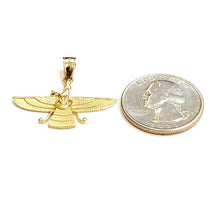 Load image into Gallery viewer, 14k yellow gold Farvahar Faravahar Persian Ahoura Mazda Zoroastrian pendant 2.2g