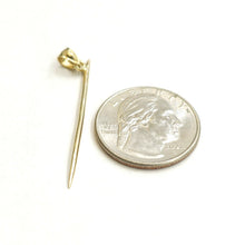 Load image into Gallery viewer, 14k yellow Gold solid 3D Toothpick Pendant charm Unisex gift fine jewelry 1.1g