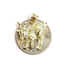 Load image into Gallery viewer, New 10k yellow Gold Goat Pendant charm diamond cut animal fine gift jewelry 2.6g