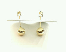 Load image into Gallery viewer, New 14k yellow Gold 5mm hollow ball earrings screw back fine gift jewelry