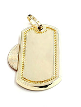 Load image into Gallery viewer, New 10k yellow Gold solid dog tag Pendant charm shiny fine gift jewelry 9.9g