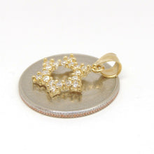 Load image into Gallery viewer, 14k yellow gold star of David Israel pendant cubic zirconia fine jewelry 1.2g