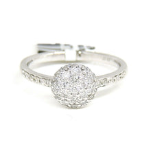 Load image into Gallery viewer, 0.48ct Genuine diamond 14k White Gold Women round ball Ring fine gift Size 6.5
