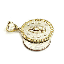 Load image into Gallery viewer, 10k yellow gold round virgin Guadalupe Pendant fine religious jewelry 1.17" 5.1g
