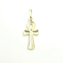 Load image into Gallery viewer, 14k yellow gold tiny Egyptian ankh cross pendant charm religious jewelry 0.5g