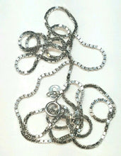 Load image into Gallery viewer, New 14K white Gold 0.95mm Square Box Chain Necklace fine gift jewelry 3.2g 22"