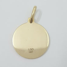 Load image into Gallery viewer, 14k solid yellow gold round saint Joseph pendant fine religious jewelry 0.60" 2g