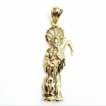 Load image into Gallery viewer, 10k yellow gold Santa Muerte holy death Pendant fine gift jewelry unisex 2.3g