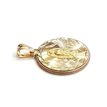 Load image into Gallery viewer, 14k yellow gold round virgin Mary Guadalupe religious pendant diamond cut 2.9g