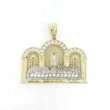 Load image into Gallery viewer, 14k two tone gold last supper pendant charm cubic zirconia fine jewelry 11.2g