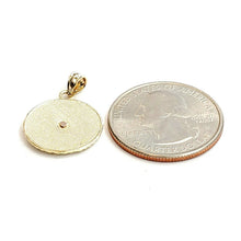 Load image into Gallery viewer, New 14k tri color gold round virgin Mary Guadalupe pendant charm gift 0.66" 1.7g