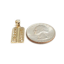 Load image into Gallery viewer, 14k yellow gold tablets of law ten commandments Jewish Israel torah pendant 1.5g