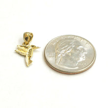 Load image into Gallery viewer, New 14k yellow Gold Tiny Solid Hummingbird Pendant charm gift fine jewelry 0.8g