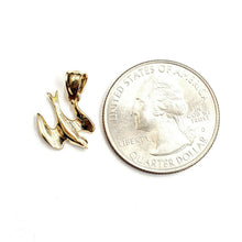Load image into Gallery viewer, New 14k yellow Gold Tiny Dove bird Pendant charm love gift fine jewelry 1.1g