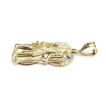 Load image into Gallery viewer, 10k yellow Gold Egypt jackal god Anubis holding Ankh Pendant fine jewelry 5.8g