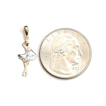 Load image into Gallery viewer, 14k two tone Gold ballerina dancer Pendant gift for her fine jewelry gift 0.8g