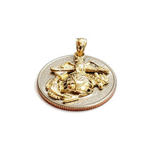Load image into Gallery viewer, 14k yellow gold US Marine Corps Emblem pendant charm Fine Jewelry men women 3.1g