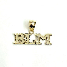 Load image into Gallery viewer, New 10k yellow gold BLM black lives matter pendant charm fine gift unisex 1.6g