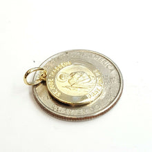 Load image into Gallery viewer, New 14k yellow gold round saint Jude Judah Thaddeus pendant religious 0.59" 2g