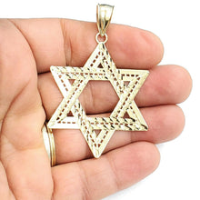 Load image into Gallery viewer, 10k yellow gold star of David Jewish Israel charm pendant religious jewelry 5.3g