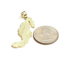 Load image into Gallery viewer, 14k yellow gold Mexico outline map pendant charm fine gift jewelry unisex 5.1g