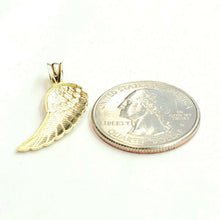 Load image into Gallery viewer, New 10k Yellow Gold Single Angel Wing Pendant Diamond Cut Unisex fine jewelry 1g