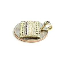 Load image into Gallery viewer, 14k two tone gold last supper pendant charm diamond cut fine gift jewelry 2.5g